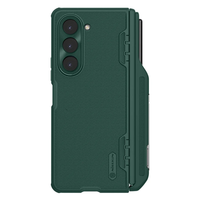 NILLKIN Super Frosted Shield Fold for Samsung Galaxy Z Fold5 5G PC + TPU Phone Case Matte Kickstand Cover with Pen Slot - Green - 3