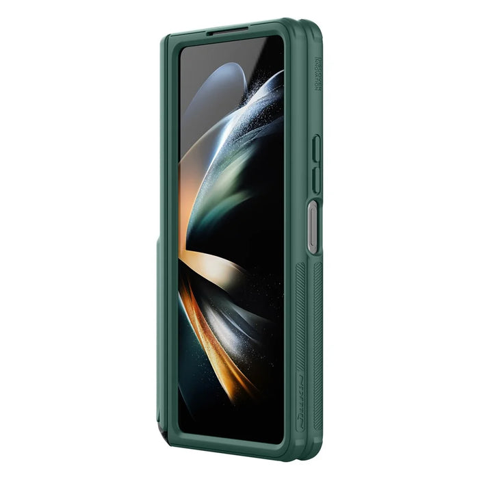 NILLKIN Super Frosted Shield Fold for Samsung Galaxy Z Fold5 5G PC + TPU Phone Case Matte Kickstand Cover with Pen Slot - Green - 5