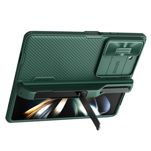 NILLKIN CamShield Fold Case for Samsung Galaxy Z Fold5 5G TPU+PC Phone Cover Kickstand Shell with Pen Slot - Green - 2