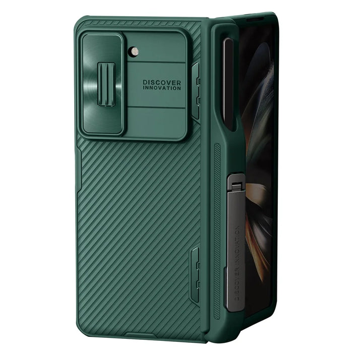 NILLKIN CamShield Fold Case for Samsung Galaxy Z Fold5 5G TPU+PC Phone Cover Kickstand Shell with Pen Slot - Green - 4