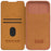NILLKIN Qin Pro Series for iPhone 15 Plus Slide Camera Lid PU Leather Phone Case Protective Cover with Card Slot - Brown - 5