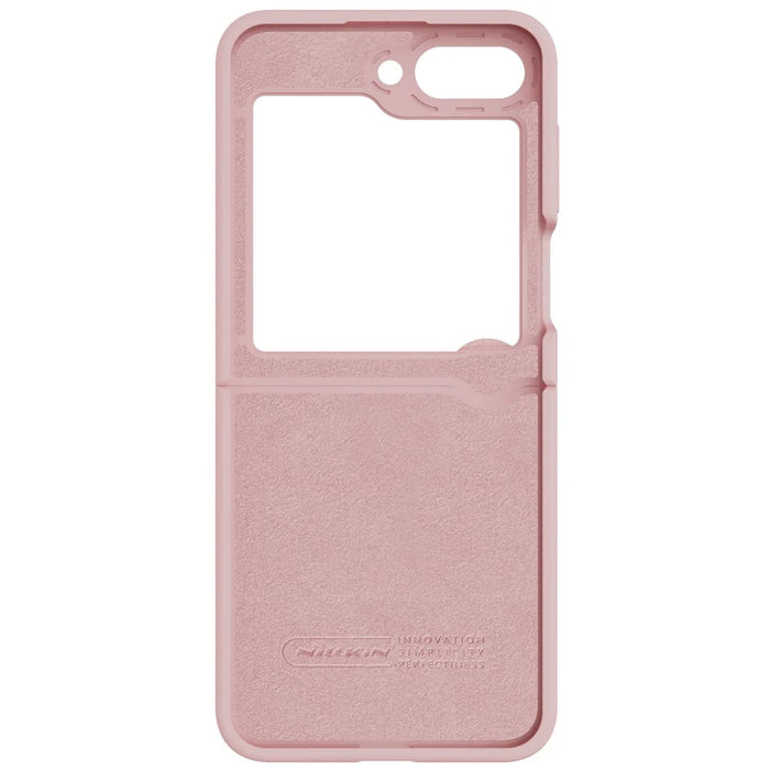 NILLKIN For Samsung Galaxy Z Flip5 5G Liquid Silicone Phone Case Finger Strap Kickstand Protective Cover - Pink - 3