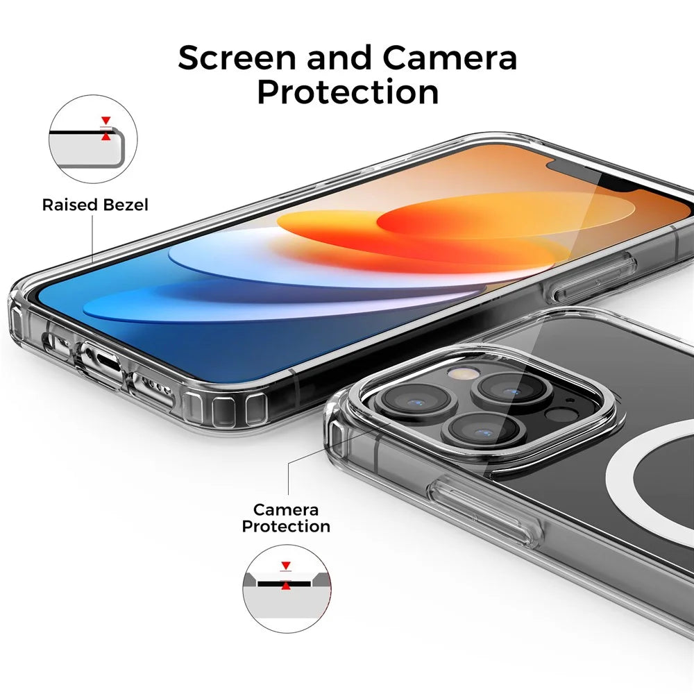 AHASTYLE PC06 For iPhone 13 Pro Compatible with MagSafe Cell Phone Cover HD Clear PC + TPU Case Shell - 4