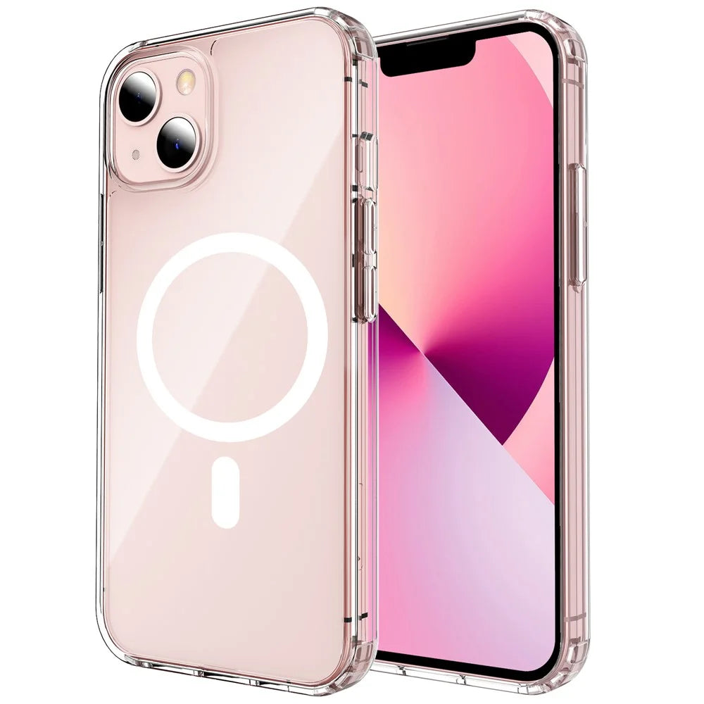 AHASTYLE PC06 For iPhone 13 Transparent PC + TPU Phone Case Compatible with MagSafe Dustproof Cover - 1