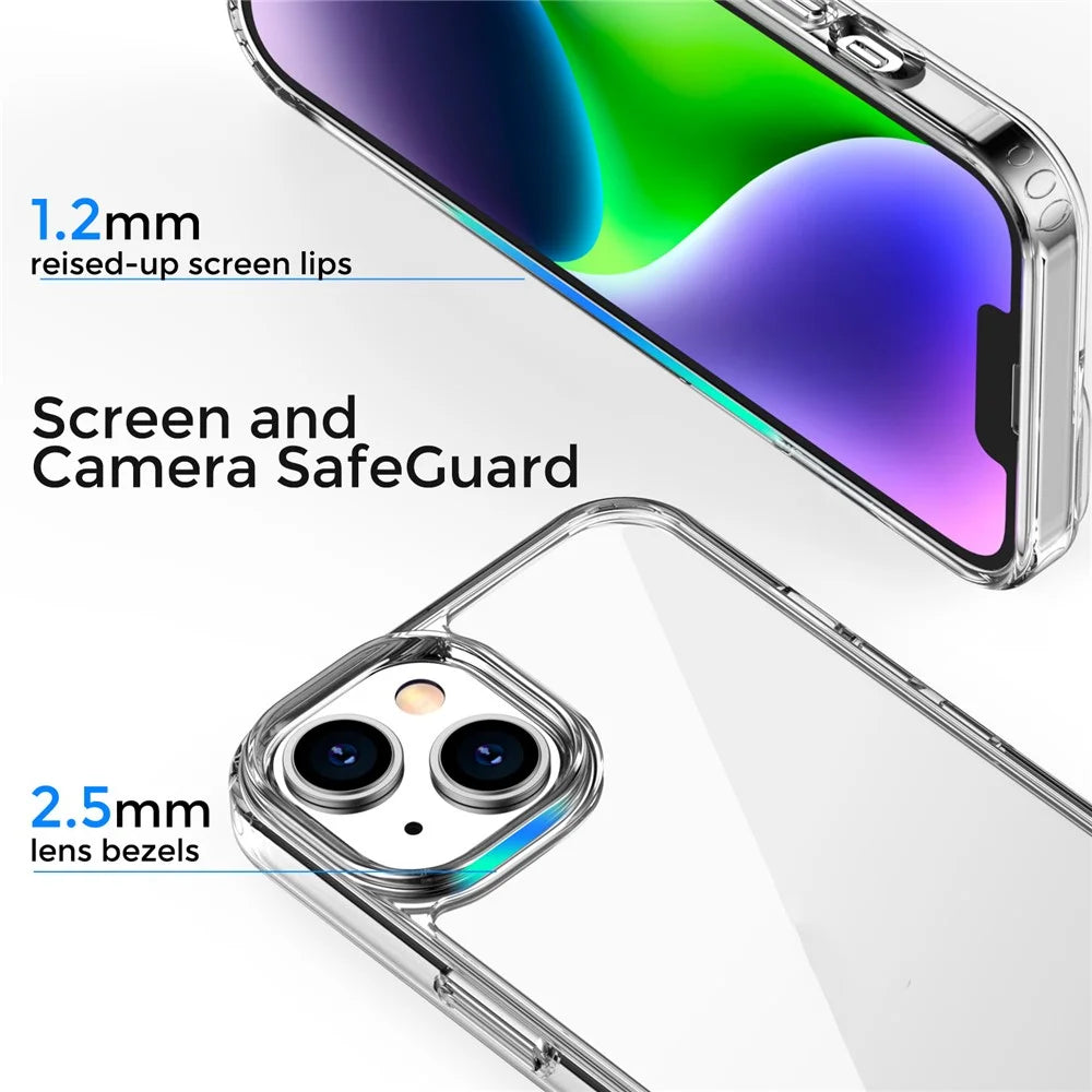 AHASTYLE PC06 Clear PC + TPU Cover For iPhone 14 Plus , Dustproof Mobile Phone Shell Anti-Scratch Case - 2