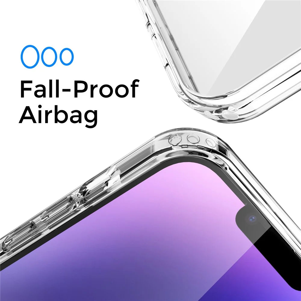 AHASTYLE PC06 Clear PC + TPU Cover For iPhone 14 Plus , Dustproof Mobile Phone Shell Anti-Scratch Case - 3