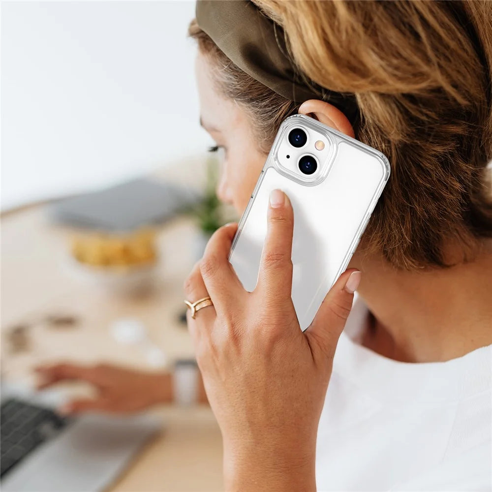 AHASTYLE PC06 Anti-Scratch PC + TPU Cover For iPhone 14 , Dustproof Clear Mobile Phone Shell Case - 5