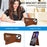 N.BEKUS For iPhone 14 Plus RFID Blocking PU Leather Coated TPU Phone Case Card Slots Kickstand Cover - Brown - 6