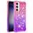 For Samsung Galaxy S23 FE TPU Case Gradient Quicksand Phone Back Cover - Pink+Purple - 1