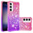 For Samsung Galaxy S23 FE TPU Case Gradient Quicksand Phone Back Cover - Pink+Purple - 2