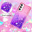 For Samsung Galaxy S23 FE TPU Case Gradient Quicksand Phone Back Cover - Pink+Purple - 5