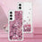 For Samsung Galaxy S23 FE TPU Case Glitter Quicksand Shockproof Phone Back Cover - Rose Gold / Hearts - 7