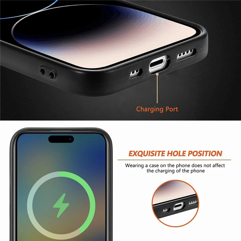 For iPhone 15 Pro Max Magnetic Phone Case Compatible with MagSafe PU Leather Coated PC+TPU Cover - Brown - 4