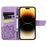 For iPhone 15 Pro Max Stand Wallet Case Butterfly Imprinted PU Leather Protective Phone Cover - Light Purple - 2