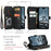 For iPhone 15 Pro Phone Cases with Strap CASEME C30 Zipper Multiple Card Holder PU Leather Cover - Black - 5