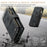 For iPhone 15 Phone Cases with Strap CASEME C30 Zipper Multiple Card Holder PU Leather Cover - Black - 6