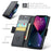 For iPhone 15 Plus Leather Case CASEME 023 RFID Blocking 3 Card Slot Mobile Cover - Black - 5