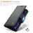 For iPhone 15 Plus Leather Case CASEME 023 RFID Blocking 3 Card Slot Mobile Cover - Black - 6