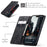 CASEME 013 Series For iPhone 15 Pro Leather Wallet Phone Case Folding Stand Anti-scratch Cover - Black - 5