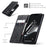 CASEME 013 Series For iPhone 15 Leather Wallet Phone Case Flip Stand Drop-proof Cover - Black - 5