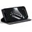 CASEME 013 Series For iPhone 15 Plus PU Leather Anti-drop Phone Case Folding Stand Wallet Cover - Black - 3
