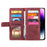 For iPhone 15 Pro Phone Shell PU Leather Wallet Stand Cover Zipper Pocket 9 Card Slots Case - Wine Red - 2