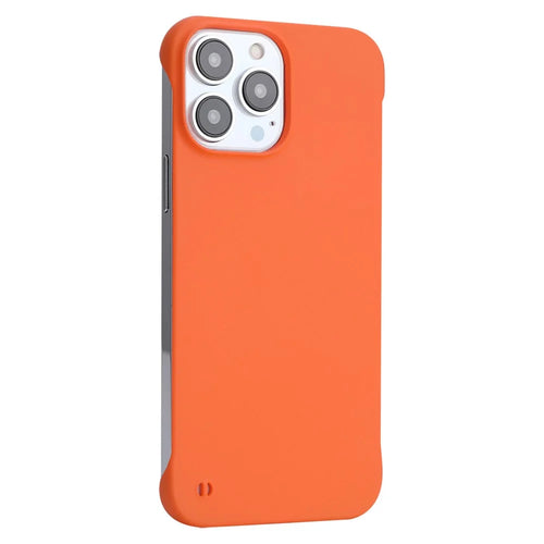 ENKAY HAT PRINCE For iPhone 15 Pro Max Rubberized Matte Hard PC Phone Case Frameless Back Cover - Orange - 1