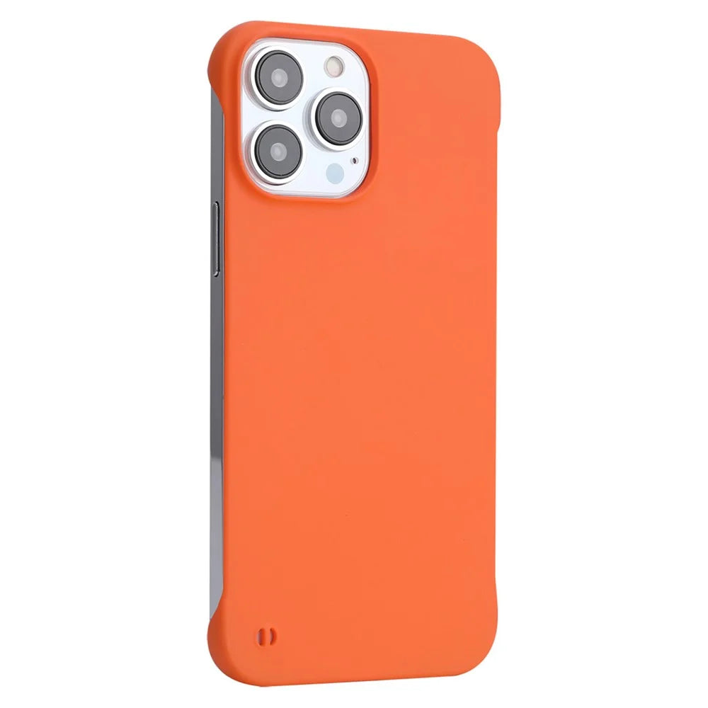 ENKAY HAT PRINCE For iPhone 15 Pro Hard PC Shell Rubberized Matte Phone Case Frameless Back Cover - Orange - 1