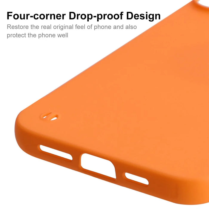 ENKAY HAT PRINCE For iPhone 15 Pro Hard PC Shell Rubberized Matte Phone Case Frameless Back Cover - Orange - 4