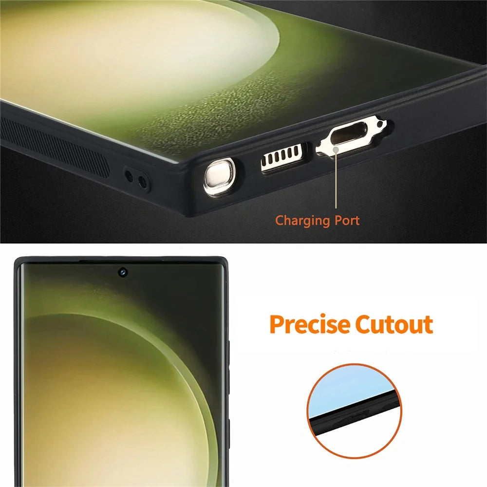 ENKAY HAT PRINCE For Samsung Galaxy S23 Ultra Retro Leather Coated PC Phone Case with 3D Curved PET HD Screen Film - Green - 7