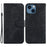 For iPhone 15 Cute Tiger Pattern Imprinted Fully Wrapped PU Leather Cover Wallet Stand Phone Case - Black - 1