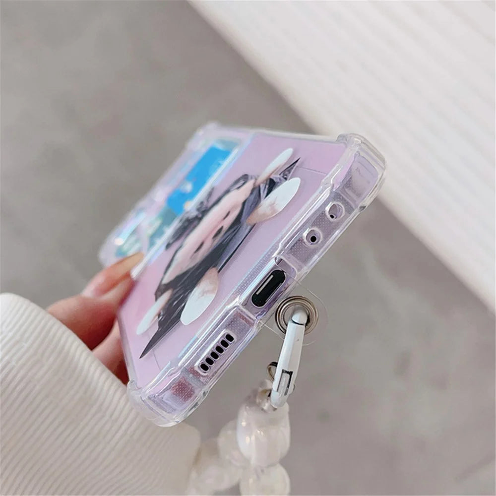 For Samsung Galaxy Z Flip5 5G TPU Reinforced Corners Phone Case Pattern Printing Phone Cover - Plastic Bag Cat - 4