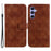 For Samsung Galaxy S23 FE Leather Wallet Phone Case Double 8-Shape Imprint Folding Stand Cover - Brown - 1