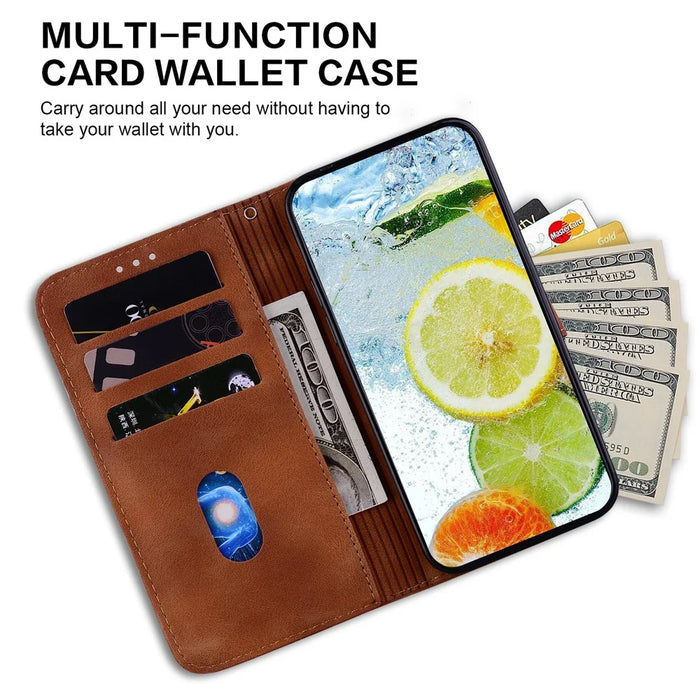 For Samsung Galaxy S23 FE Leather Wallet Phone Case Double 8-Shape Imprint Folding Stand Cover - Brown - 2