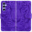 Tiger Imprint Protective Cover for Samsung Galaxy S23 FE PU Leather Wallet Stand Phone Shell - Purple - 1