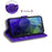 Tiger Imprint Protective Cover for Samsung Galaxy S23 FE PU Leather Wallet Stand Phone Shell - Purple - 3