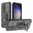For Samsung Galaxy S23 Drop Resistant PC+TPU Phone Case Slide Lens Protection Kickstand Cover - Black - 1