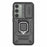 For Samsung Galaxy S23 Drop Resistant PC+TPU Phone Case Slide Lens Protection Kickstand Cover - Black - 2