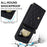 For Samsung Galaxy Z Flip5 5G PU Leather Coated PC Phone Case Card Slots Protective Cover - Black - 5
