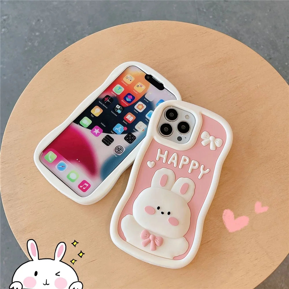 For iPhone 14 Pro Soft Silicone Phone Case Anti-drop Cover Shockproof Cell Phone Shell with Rabbit Decor - 5