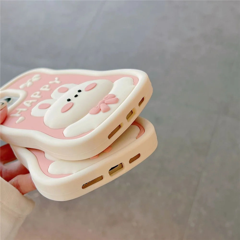 For iPhone 14 Pro Soft Silicone Phone Case Anti-drop Cover Shockproof Cell Phone Shell with Rabbit Decor - 7