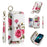 POLA Style 003 Detachable 2-in-1 Phone Case for iPhone 15 TPU+PU Shockproof Case with Wallet, Strap - Pink - 1