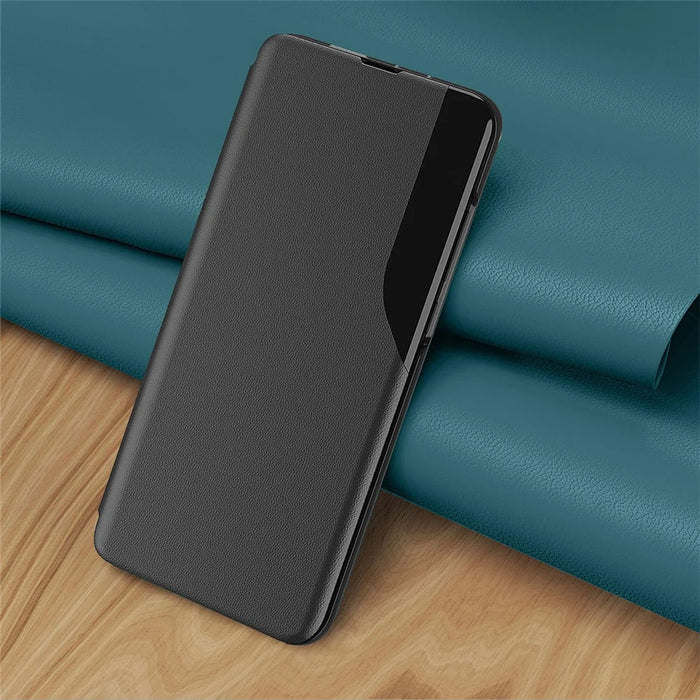 For iPhone 15 Phone Case Folio Flip PU Leather Stand Cover - Black - 4