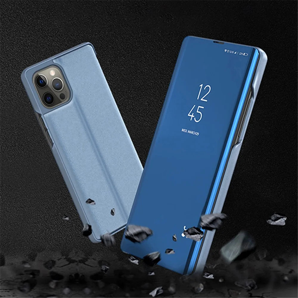 For iPhone 15 Pro Max Flip Leather Cover with Stand Full Body Protective Phone Case - Blue - 2