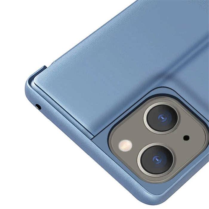 For iPhone 15 Plus Flip Leather Cover with Stand Full Body Protective Phone Case - Blue - 5