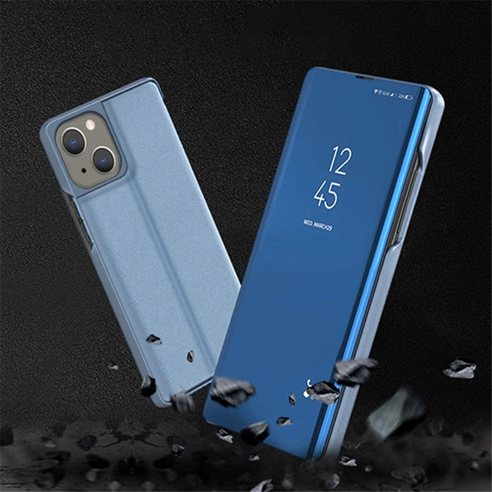 For iPhone 15 Flip Leather Cover with Stand Full Body Protective Phone Case - Blue - 2
