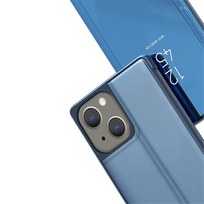 For iPhone 15 Flip Leather Cover with Stand Full Body Protective Phone Case - Blue - 4