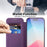 For iPhone 15 Pro Max RFID Blocking Card Holder Phone Case Built-in Lens Film Leather Shell Compatible with MagSafe - Purple - 3