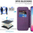 For iPhone 15 Pro Max Card Holder Phone Case RFID Blocking Electroplating Leather Cover Compatible with MagSafe - Purple - 6