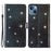 For iPhone 15 Plus Glittery PU Leather Wallet Case Stand Anti-scratch Phone Cover - Black - 1